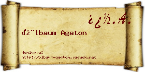 Ölbaum Agaton névjegykártya